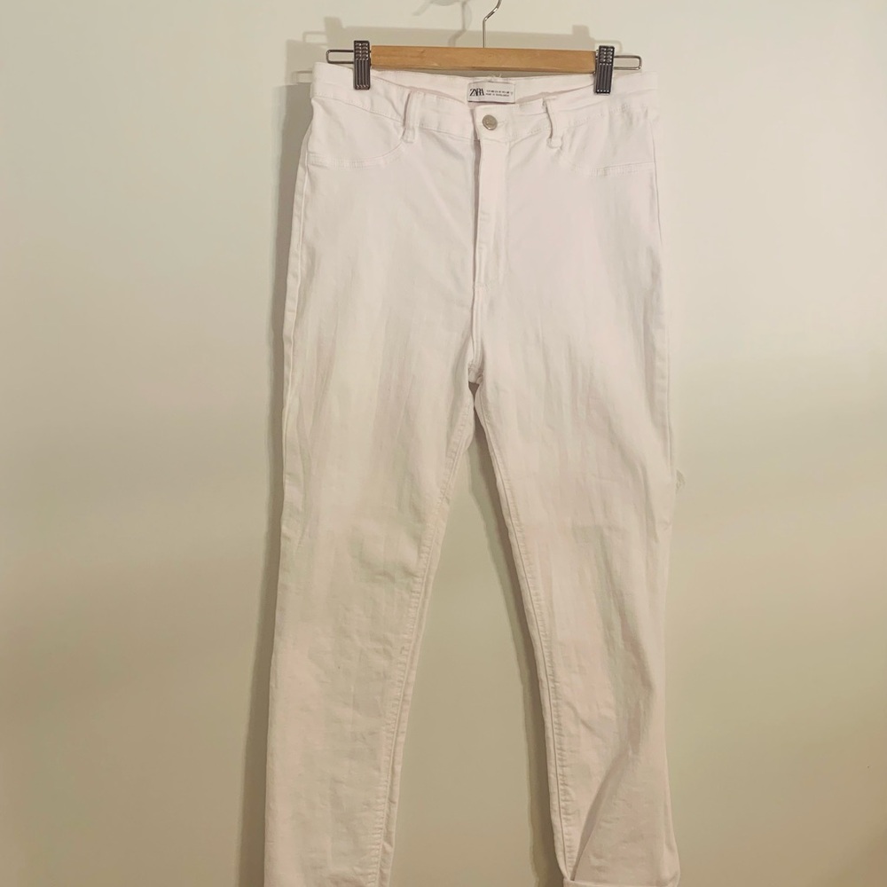Zara Women's High Rise White Jeans